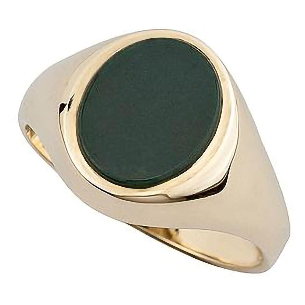 Men's 9ct gold bloodstone signet ring