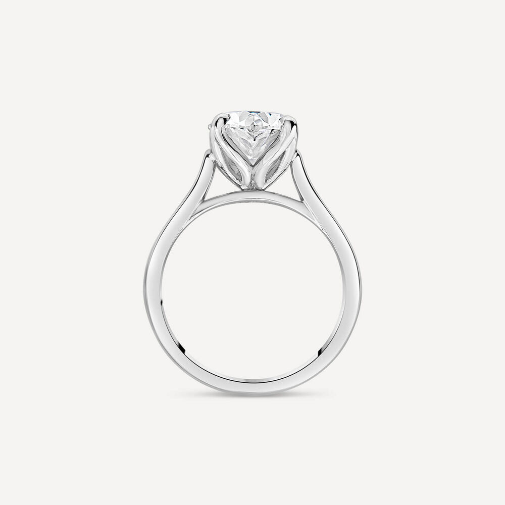 Born Platinum 3.14ct Oval Solitaire Diamond Ring image number 2