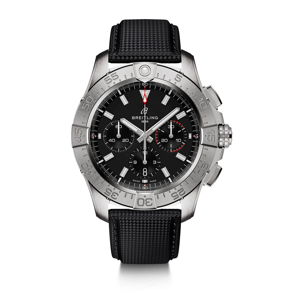 Breitling Avenger B01 Chronograph 44mm Black Dial & Black Leather Strap Watch image number 0
