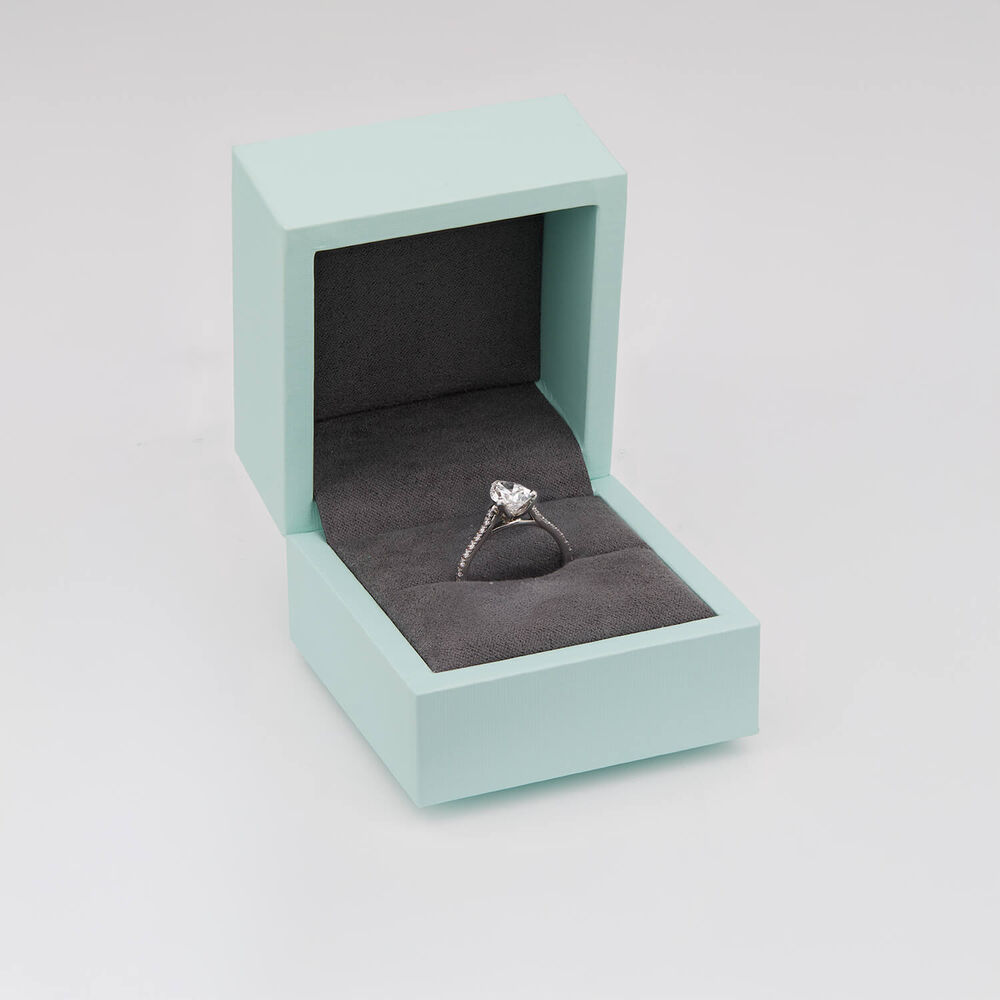 Born Platinum Lab Grown 1.70ct Pear Solitaire & Diamond Sides Ring image number 4