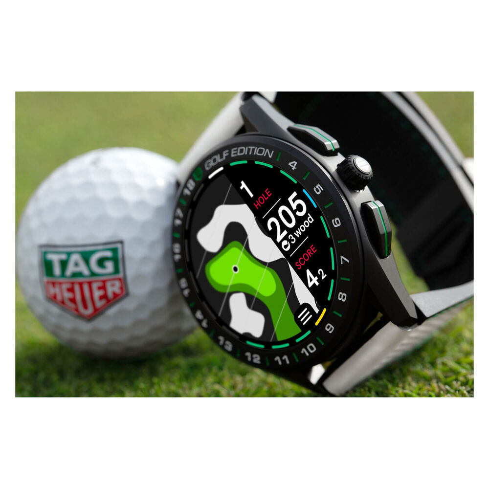 Tag Heuer Connected 45mm Golf Edition White Rubber Strap Smartwatch image number 18