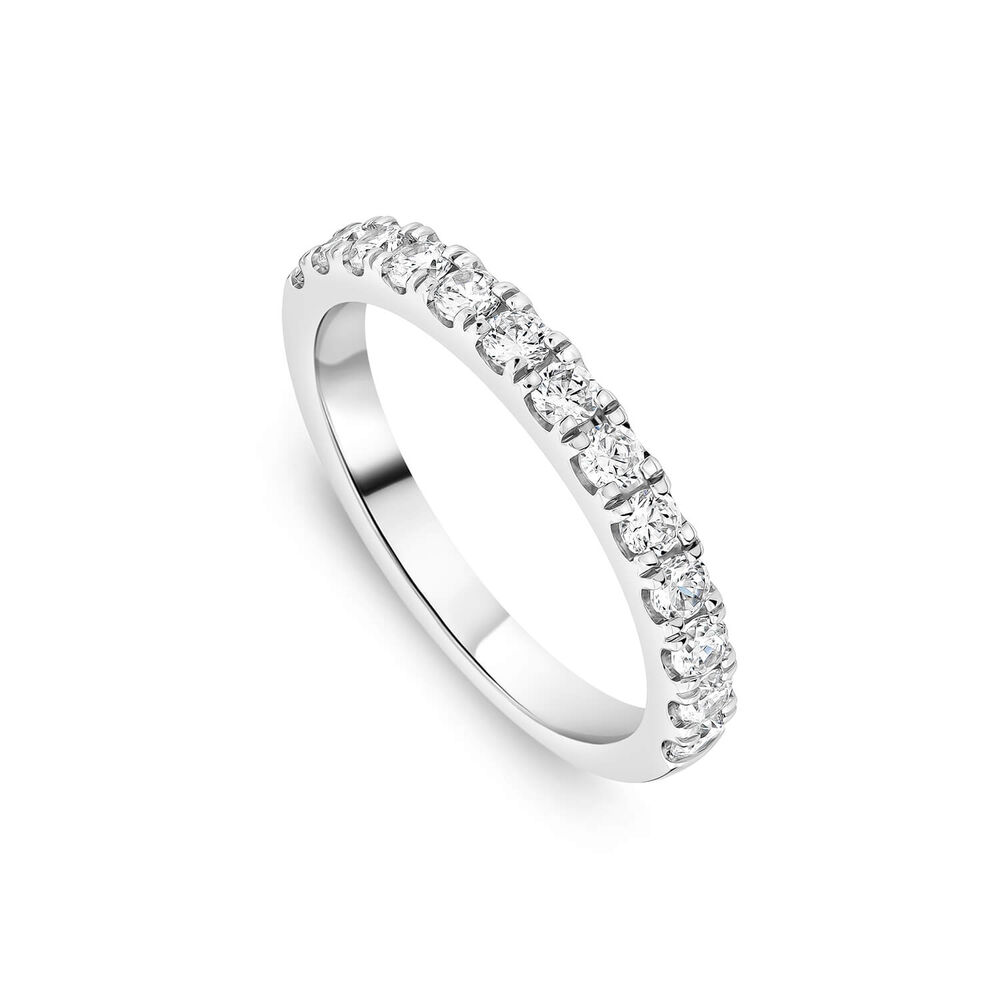 Born Platinum 0.55ct Lab Grown Claw Set Half Eternity Wedding Ring