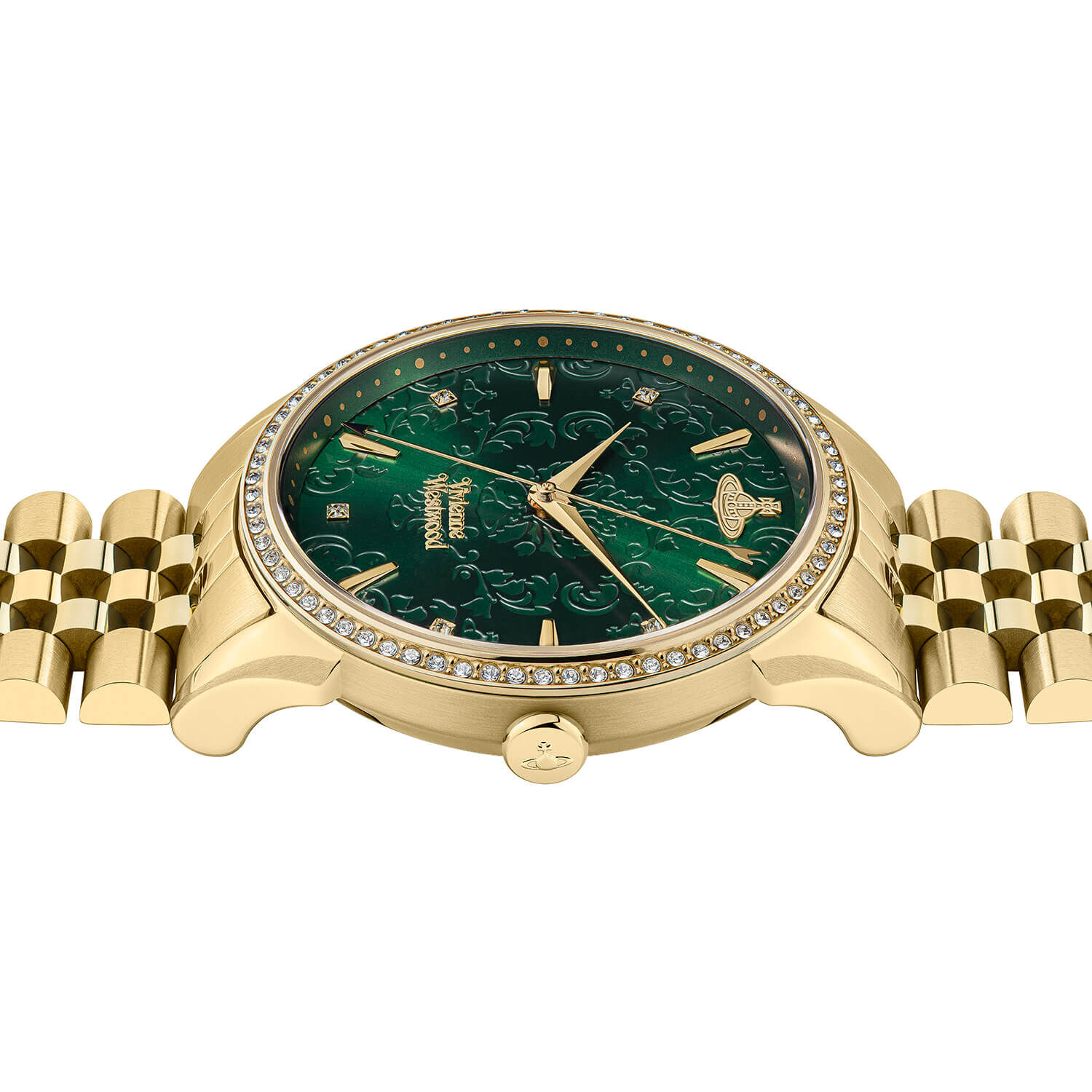 VW The Wallace 37mm Green Dial Gold Steel Bracelet Watch