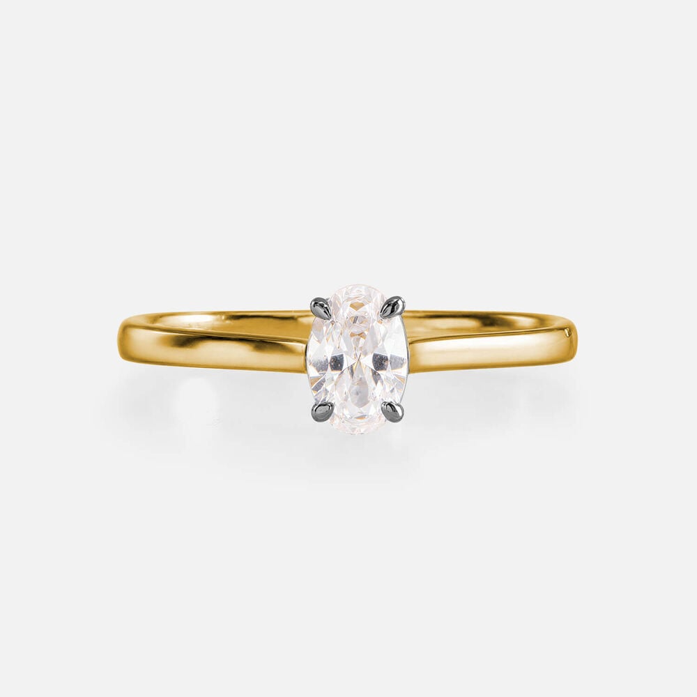 Classic 18ct Yellow Gold 0.50ct Oval Diamond Solitaire Ring