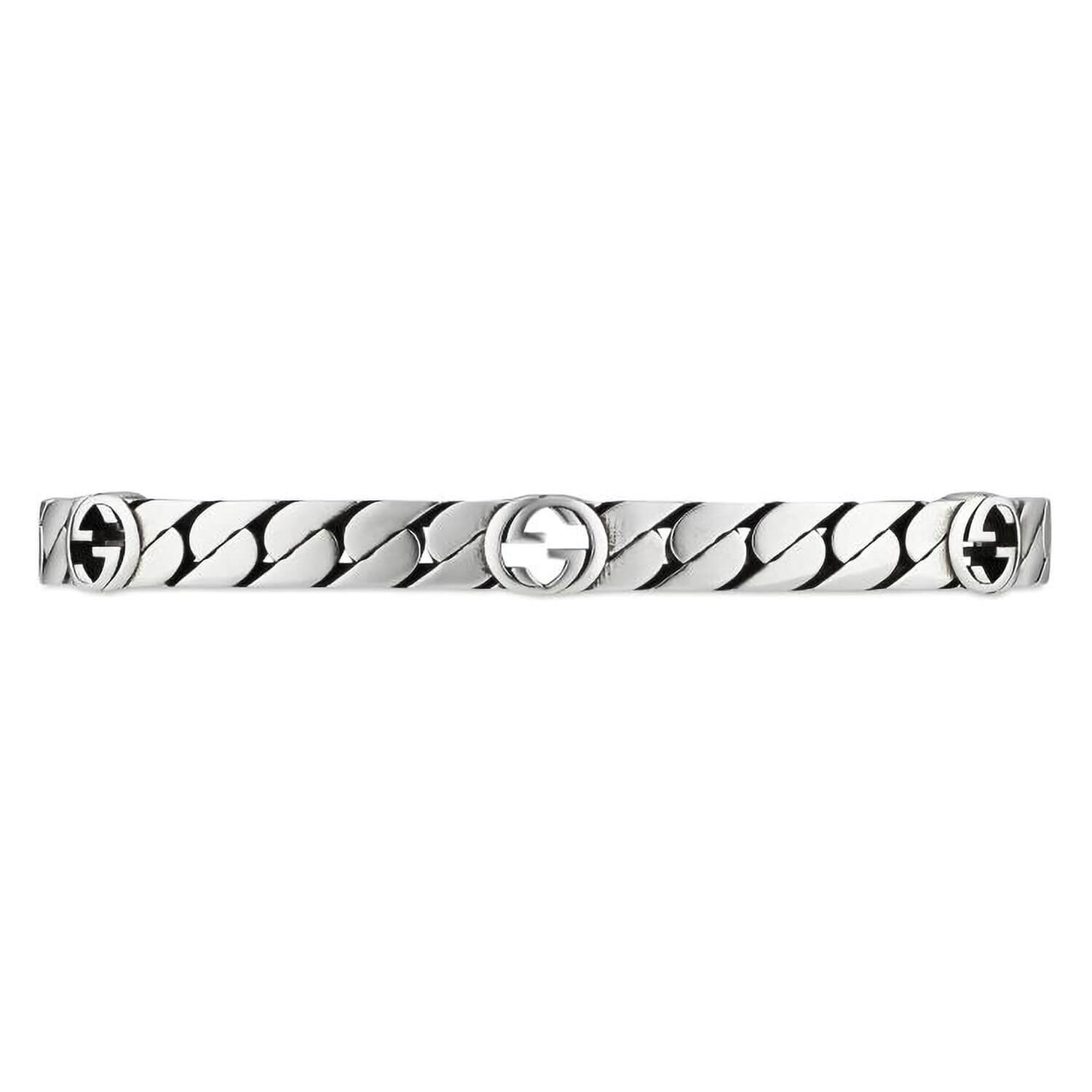 Gucci Interlocking G Sterling Silver Cuff Bracelet