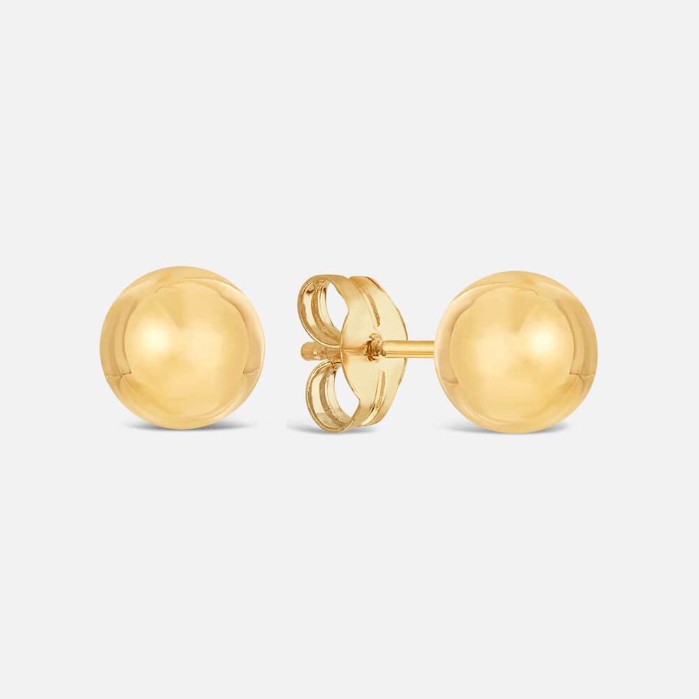 9ct Yellow Gold 6mm Polished Ball Stud Earrings