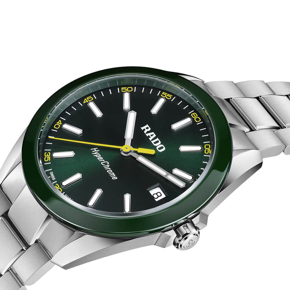 Rado Hyperchrome 41.5mm Green Sunray Dial Steel Bracelet Watch