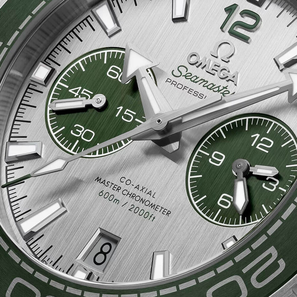 OMEGA Seamaster Planet Ocean 600M 45.5mm Grey Dial Green Rubber Strap Watch image number 1