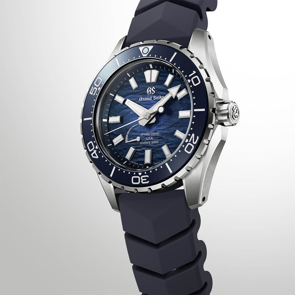 Grand Seiko &lsquo;Ushio&rsquo; Diver Spring Drive UFA 40.84mm Blue Dial Titanium Bracelet Watch
