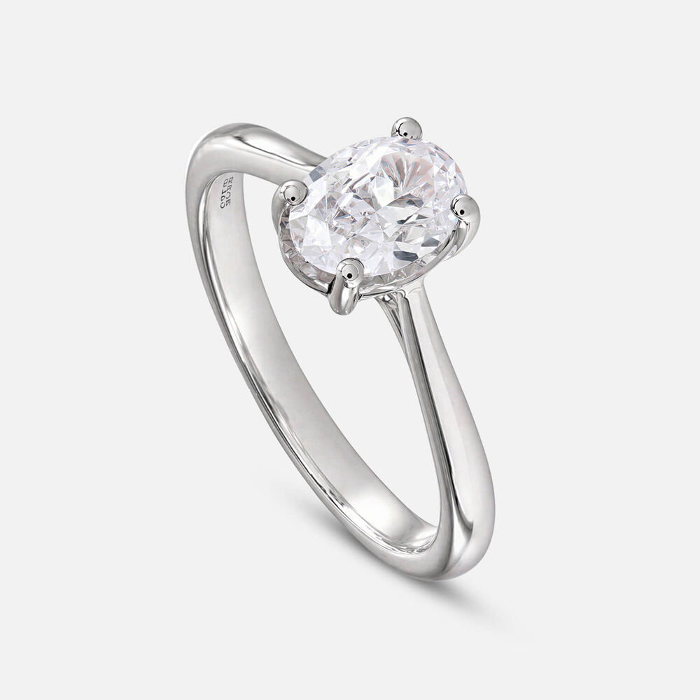 Prism 9ct White Gold 0.50ct Oval Diamond Solitaire Ring