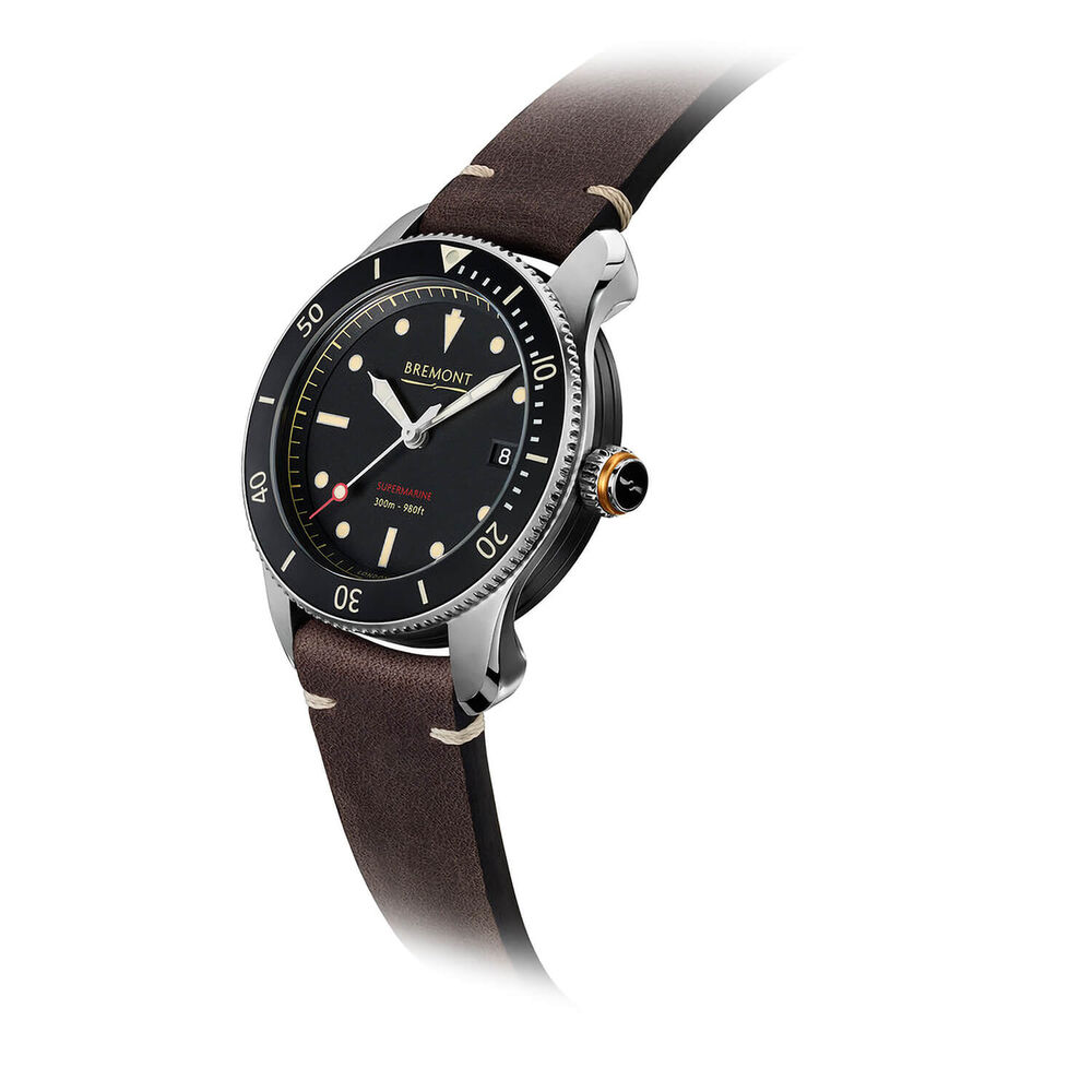 Bremont Supermarine Type 300 Black Dial Brown Strap Watch image number 1