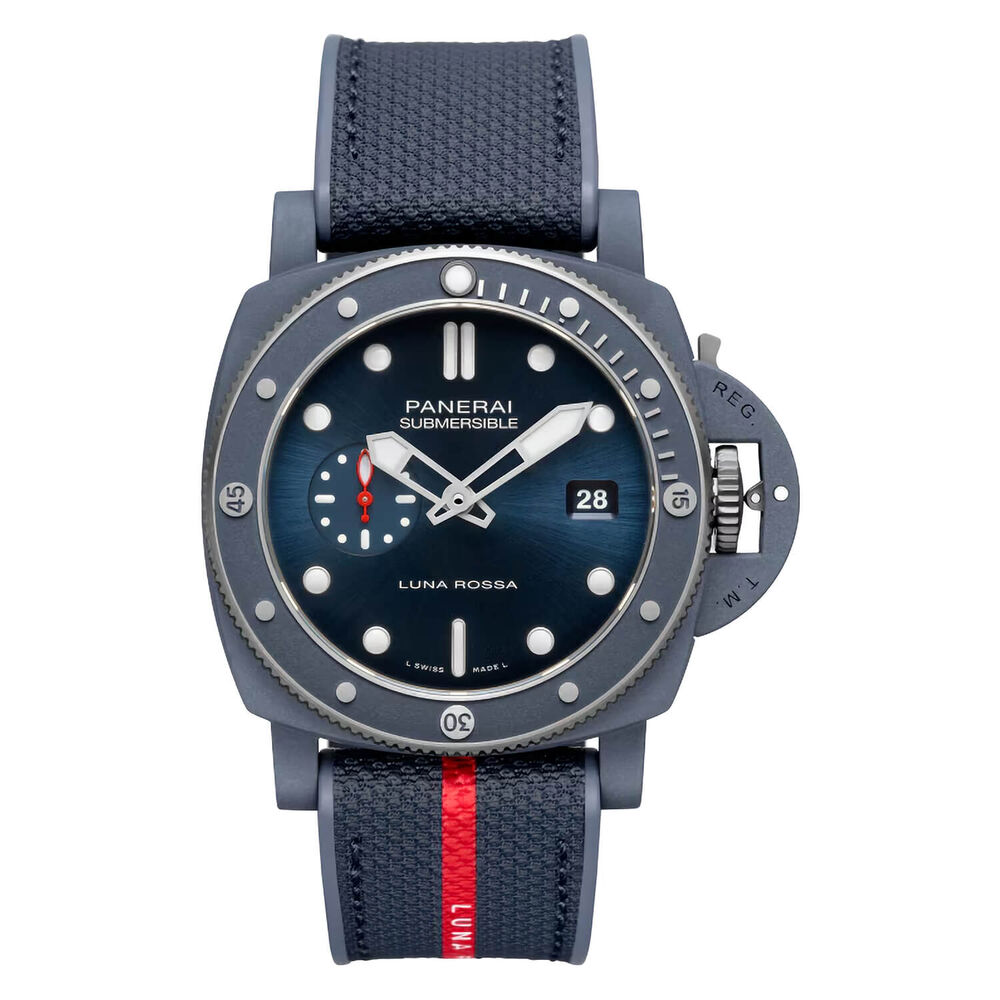 Panerai Submersible QuarantaQuattro Luna Rossa Ti-Ceramitech™ 44mm Blue Dial Strap Watch