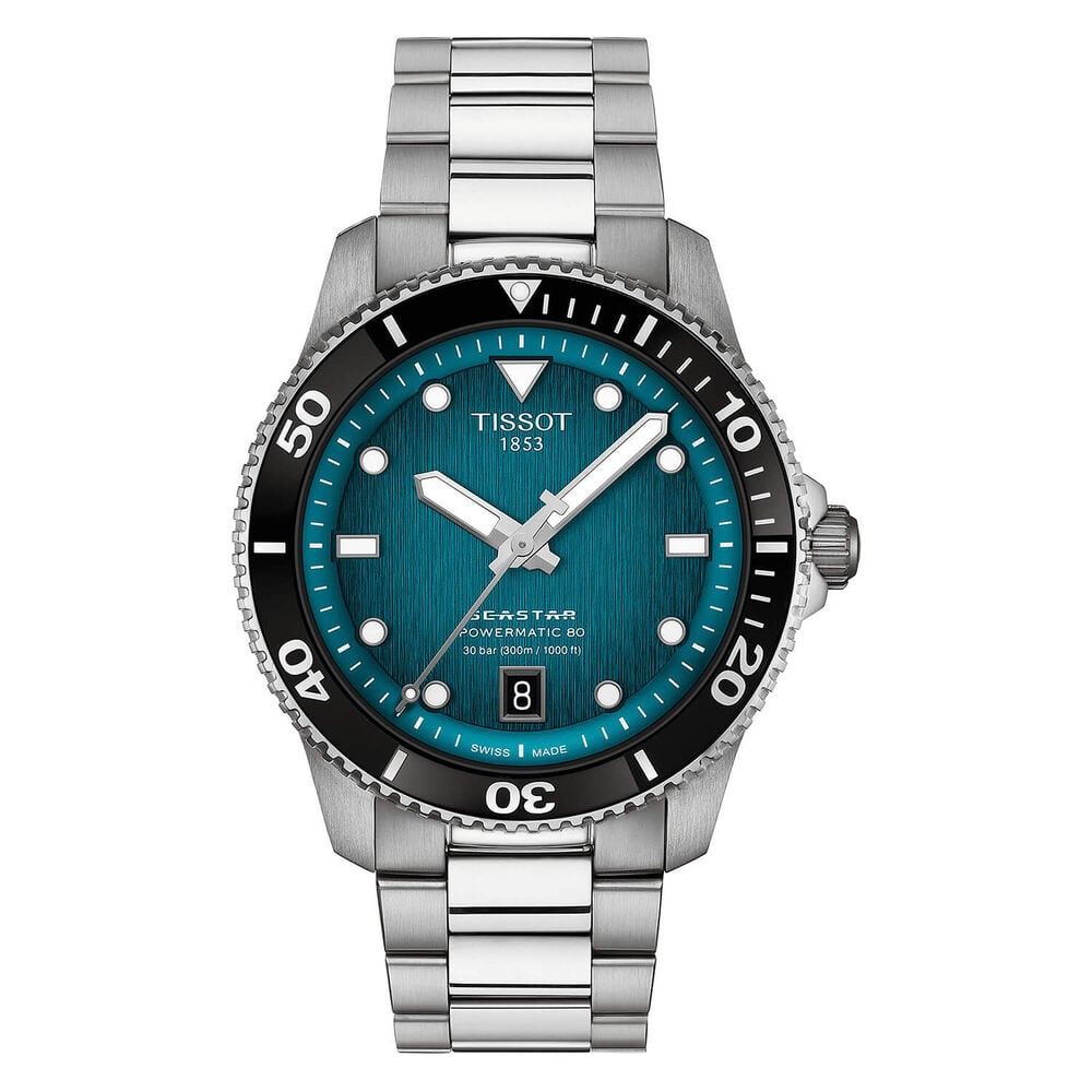 Tissot Seastar 1000 Powermatic 80 40mm Blue Dial Silver Steel Bracelet Watch image number 0