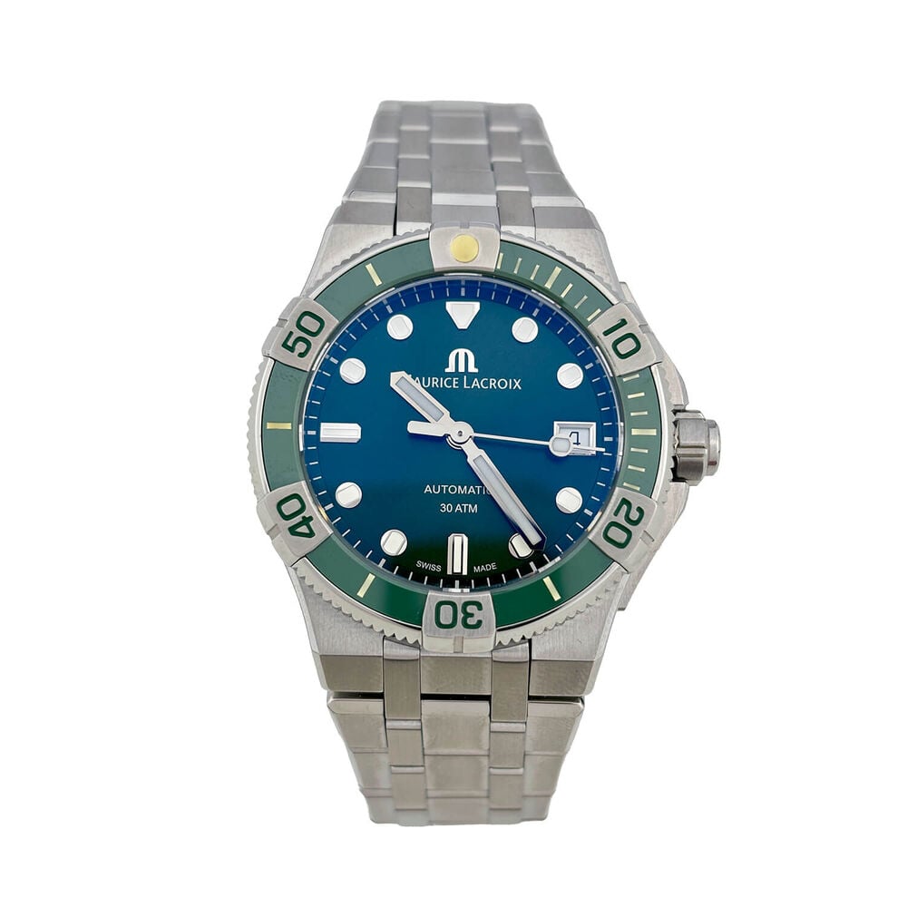 Pre-Owned Maurice Lacroix Aikon Venturer 38mm Green Dial Steel Bracelet Watch