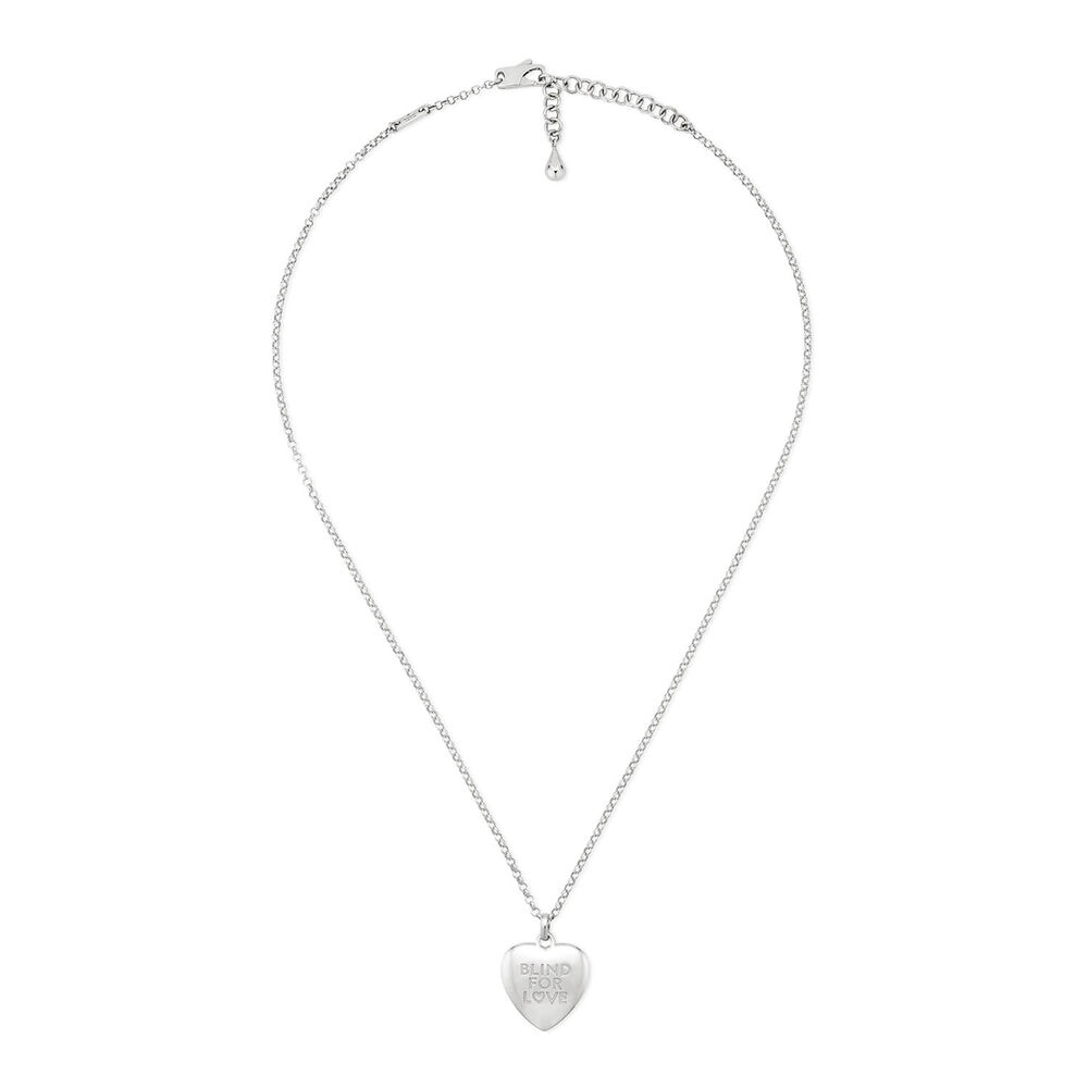 Gucci Blind for Love Silver Heart Pendant Necklace
