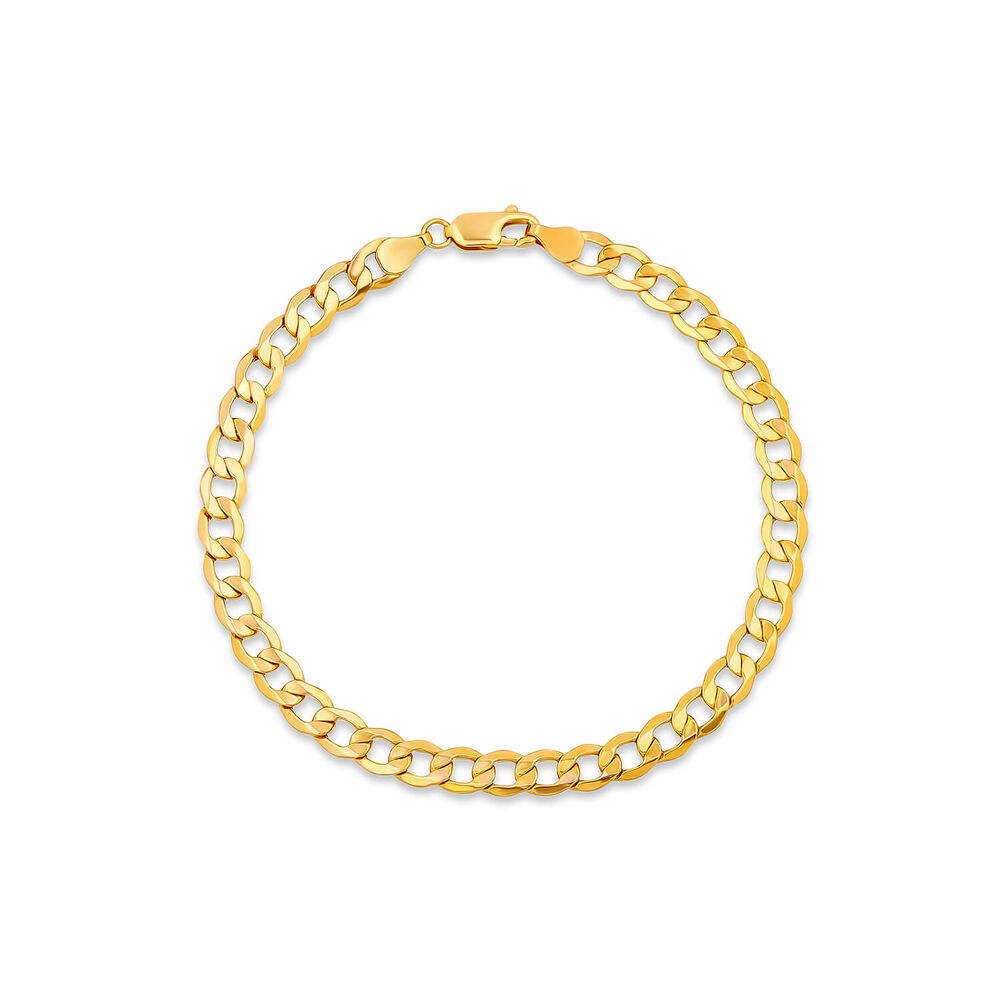 9ct Yellow Gold Six Sided Curb Chain Bracelet image number 0