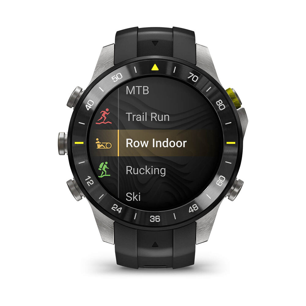 Garmin MARQ Athlete (Gen 3) 47mm Grade 5 Titanium Case Black Silicone Rubber Strap Watch