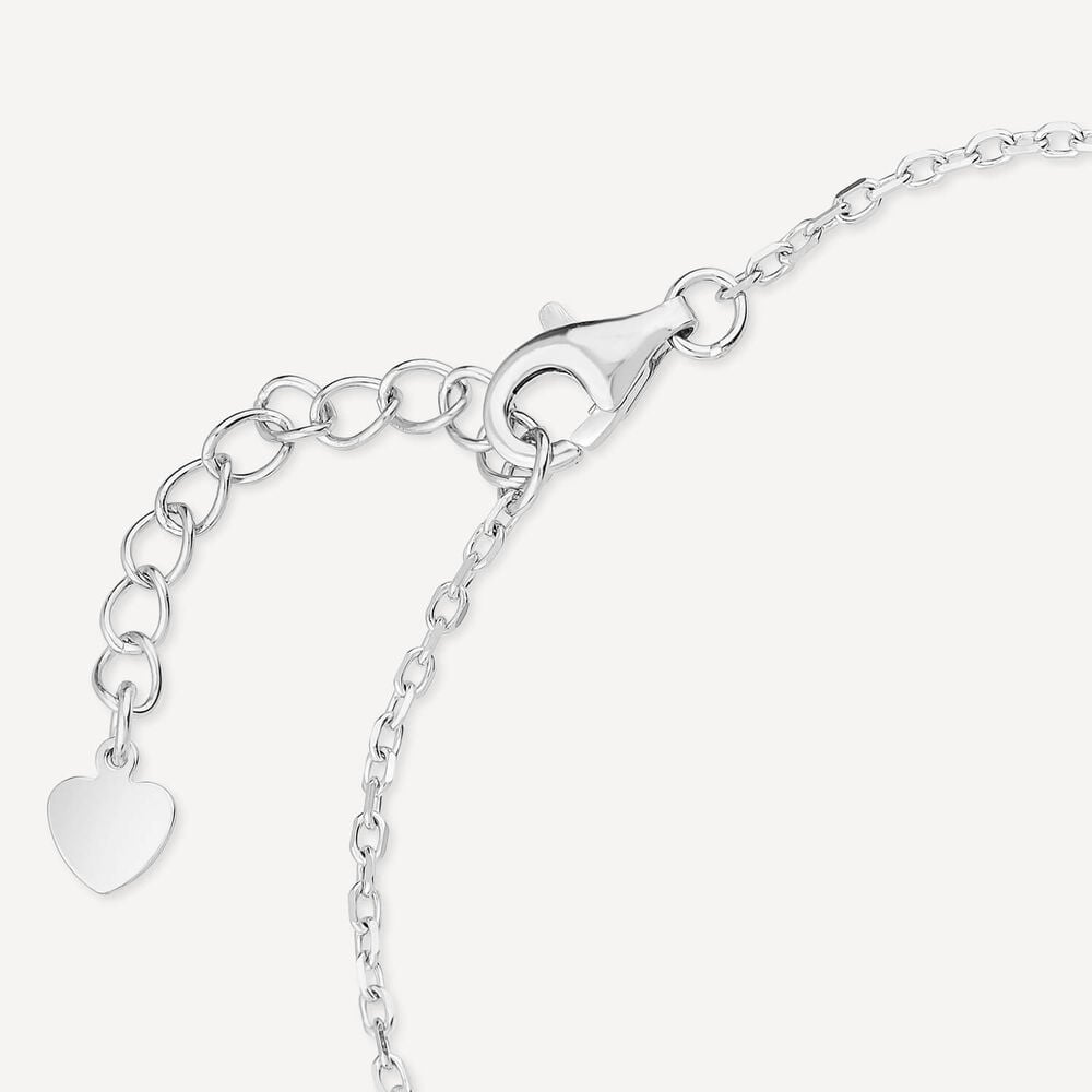 Sterling Silver Iridescent Centre Cubic Zirconia Clover Petal Bracelet image number 3