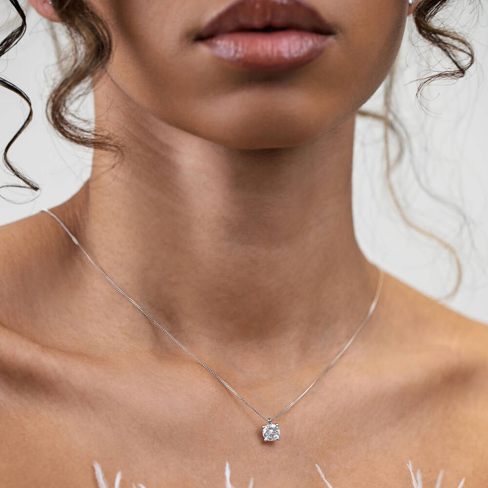 Born 9ct White Gold 1.00ct Lab Grown Brilliant Diamond Pendant