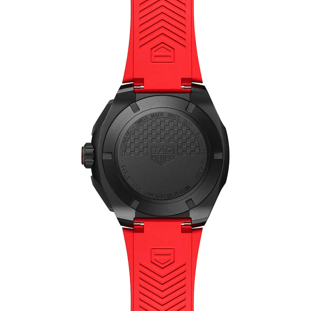 TAG Heuer Formula 1 Chronograph 44mm Black & Red Dial Red Rubber Strap Watch image number 5