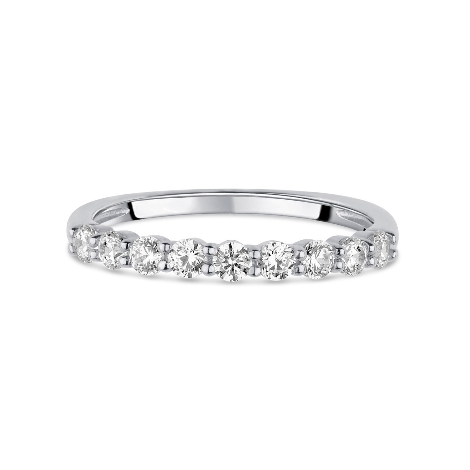 9ct White Gold Nine Stone Cubic Zirconia Eternity Ring