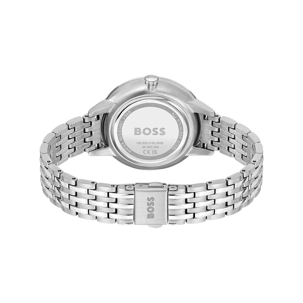 BOSS Symphony 38mm Silver Crystal Studded Dial Steel Bracelet Watch image number 3