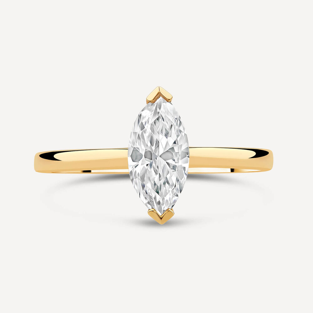 9ct Yellow Gold Marquise Cubic Zirconia Promise Ring image number 1
