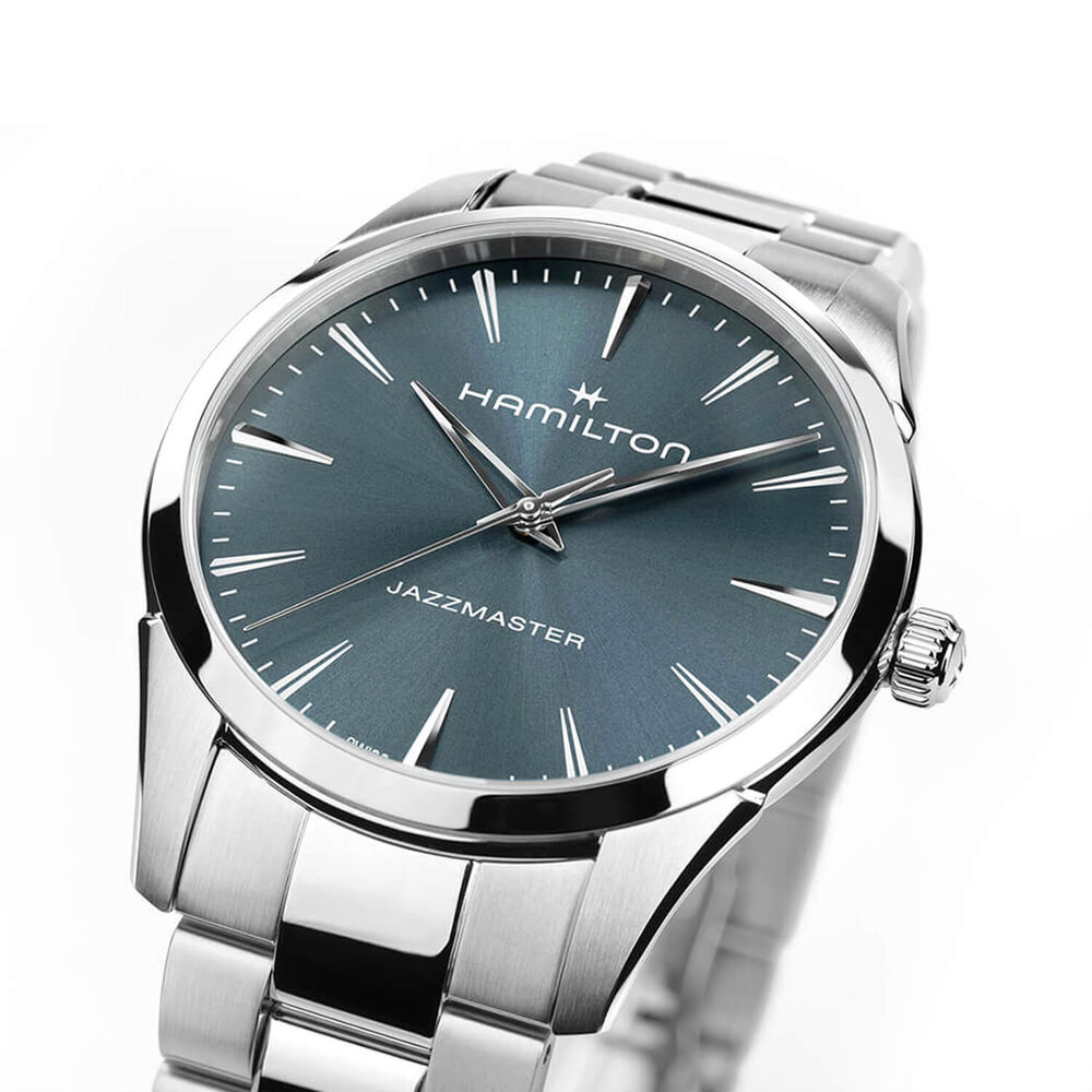 Hamilton Jazzmaster Quartz 40mm Blue Dial Steel Bracelet Watch