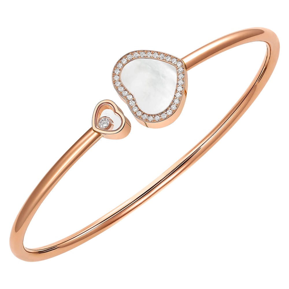 Chopard Happy Hearts Rose Gold Diamonds Mother of Pearl Heart Bangle