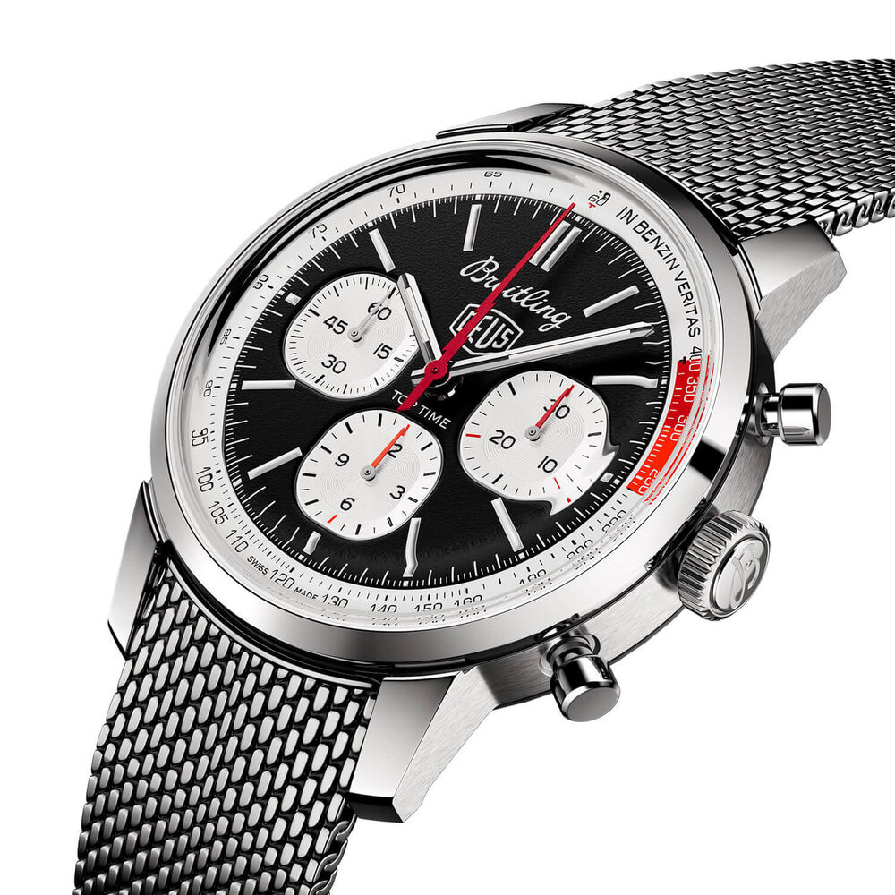Breitling Top Time B01 Deus 41mm Black & White Dial Stainless Steel Bracelet Watch image number 1