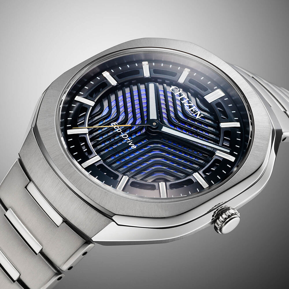 Citizen Eco-Drive PHOTON 40mm Black Dial Silver Tone Super Titanium Bracelet Watch