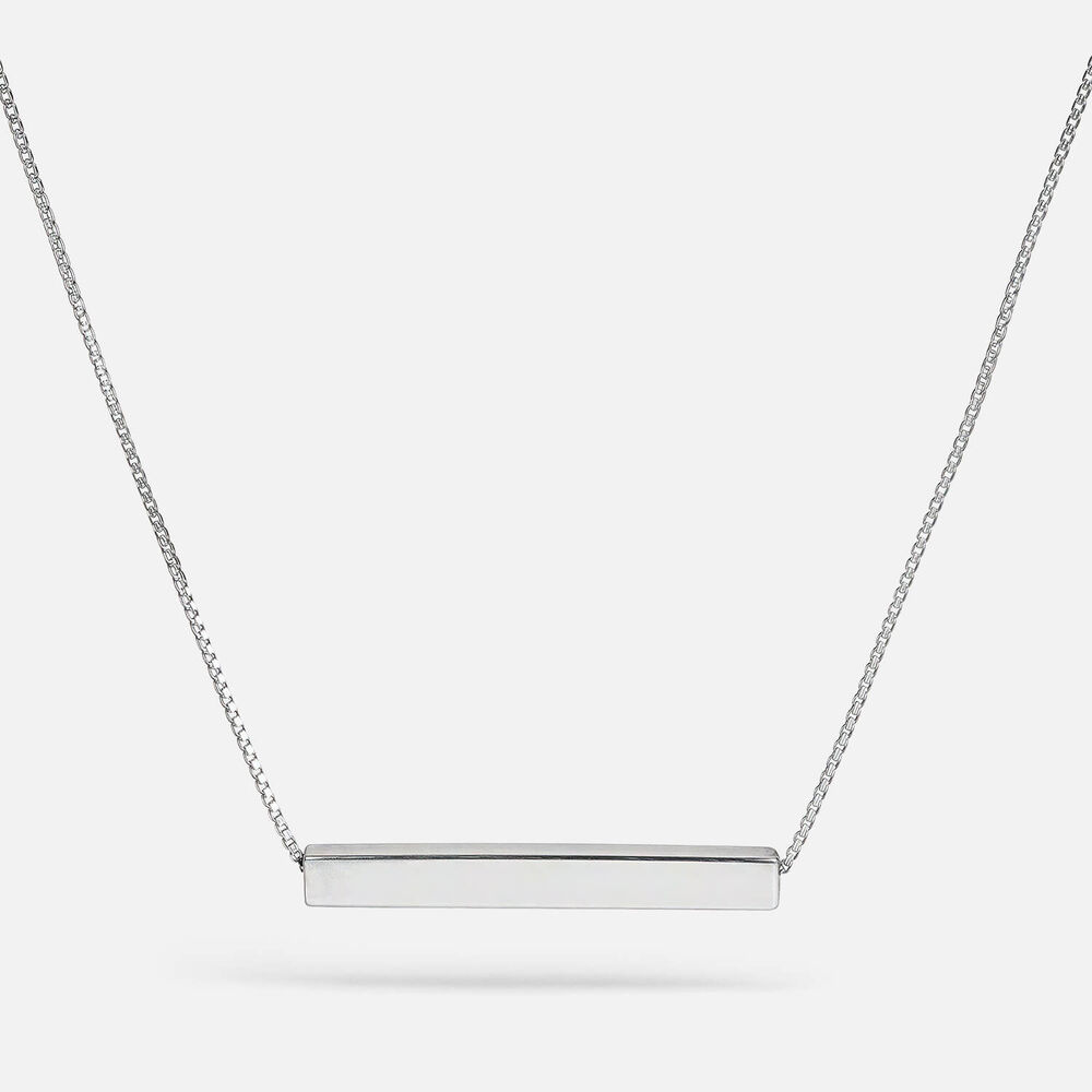 Sterling Silver Polished Bar Necklet