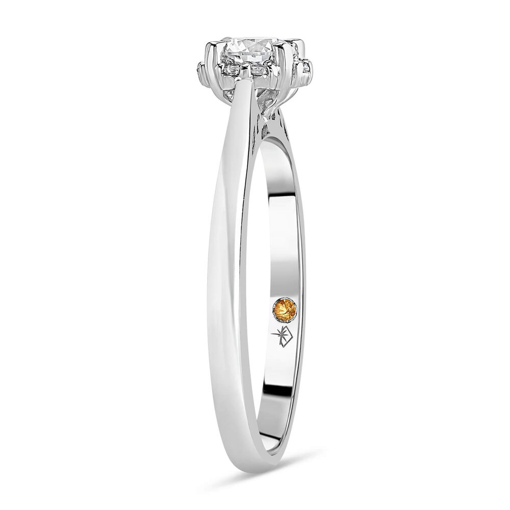Northern Star 0.44ct Round Diamond Brilliant Halo 18ct White Gold Ring image number 3