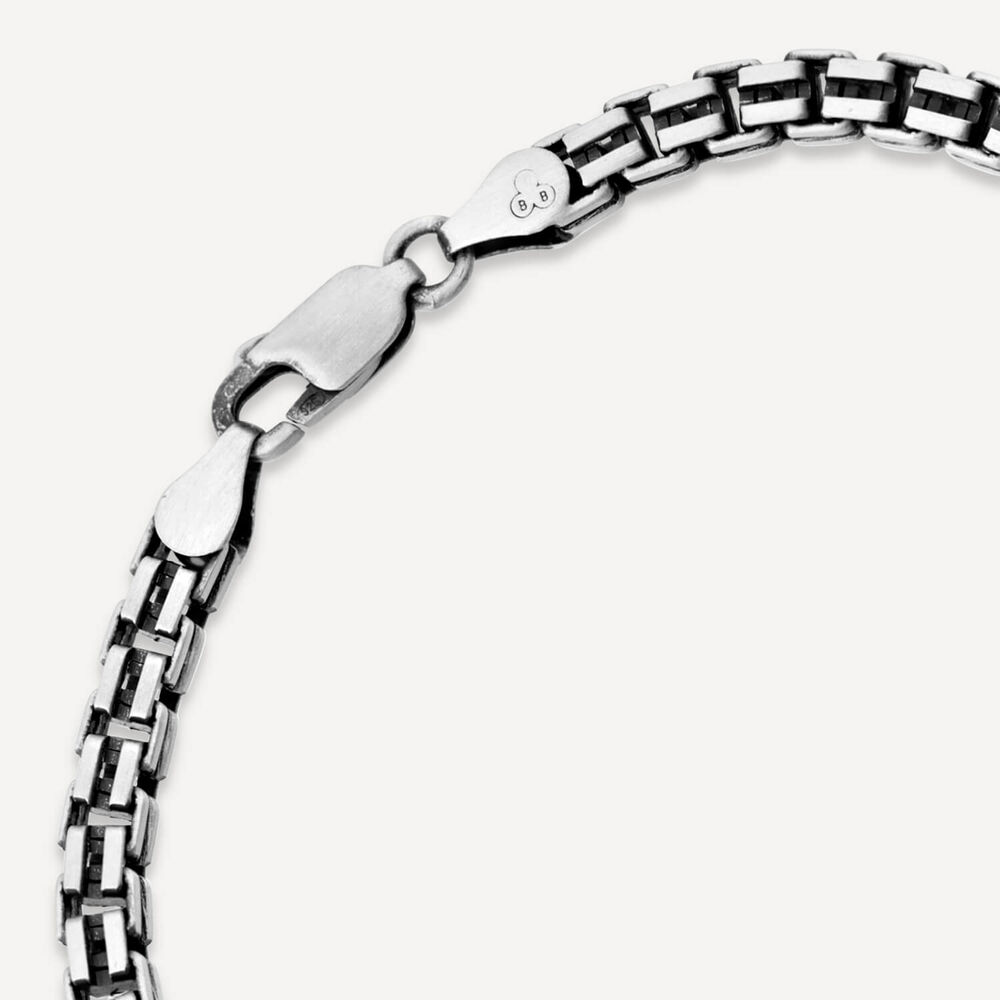Sterling Silver Oxidised Box Bracelet image number 4