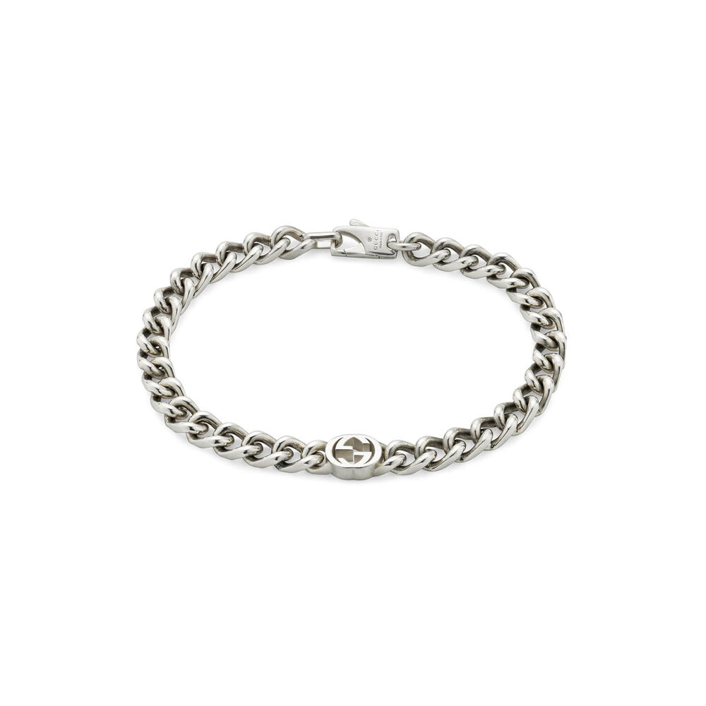 Gucci Interlocking Silver Chain Bracelet (Size M, 17cm)