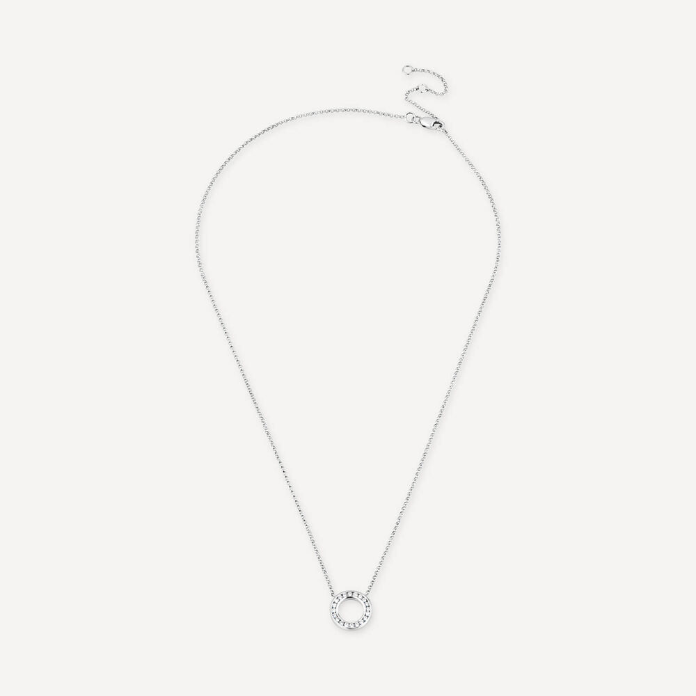 9ct White Gold 0.19ct Channel Diamond Circle Necklet image number 2