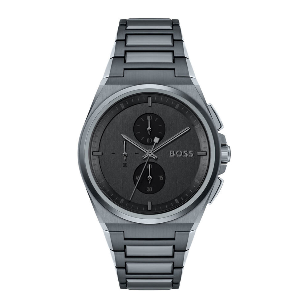 BOSS Steer 44mm Grey Brushed Dial Watch