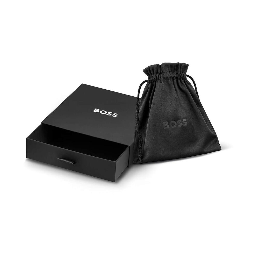 BOSS Black Reversible Pendant Steel Chain Necklace image number 3