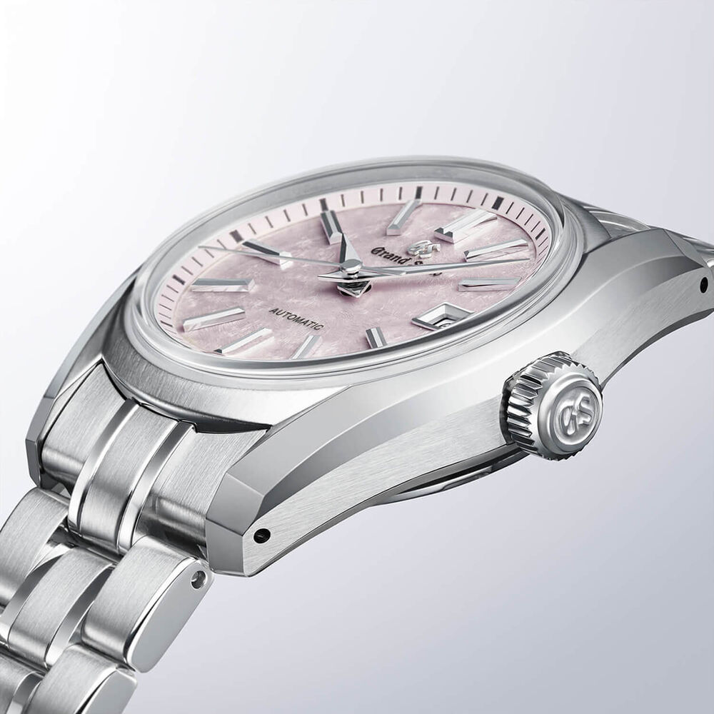Grand Seiko Heritage 'Sakura-Kakushi' 62GS 30mm Pink Dial Steel Bracelet Watch image number 3