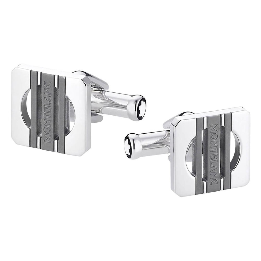 Montblanc Iconic stainless steel and grey PVD cufflinks