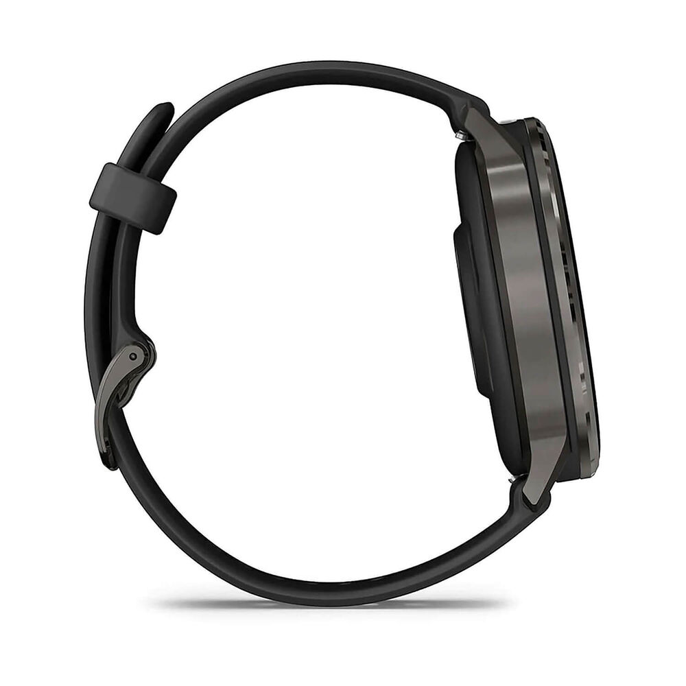 Garmin Venu 4 45mm Slate Bezel Black Silicone Strap Watch image number 6