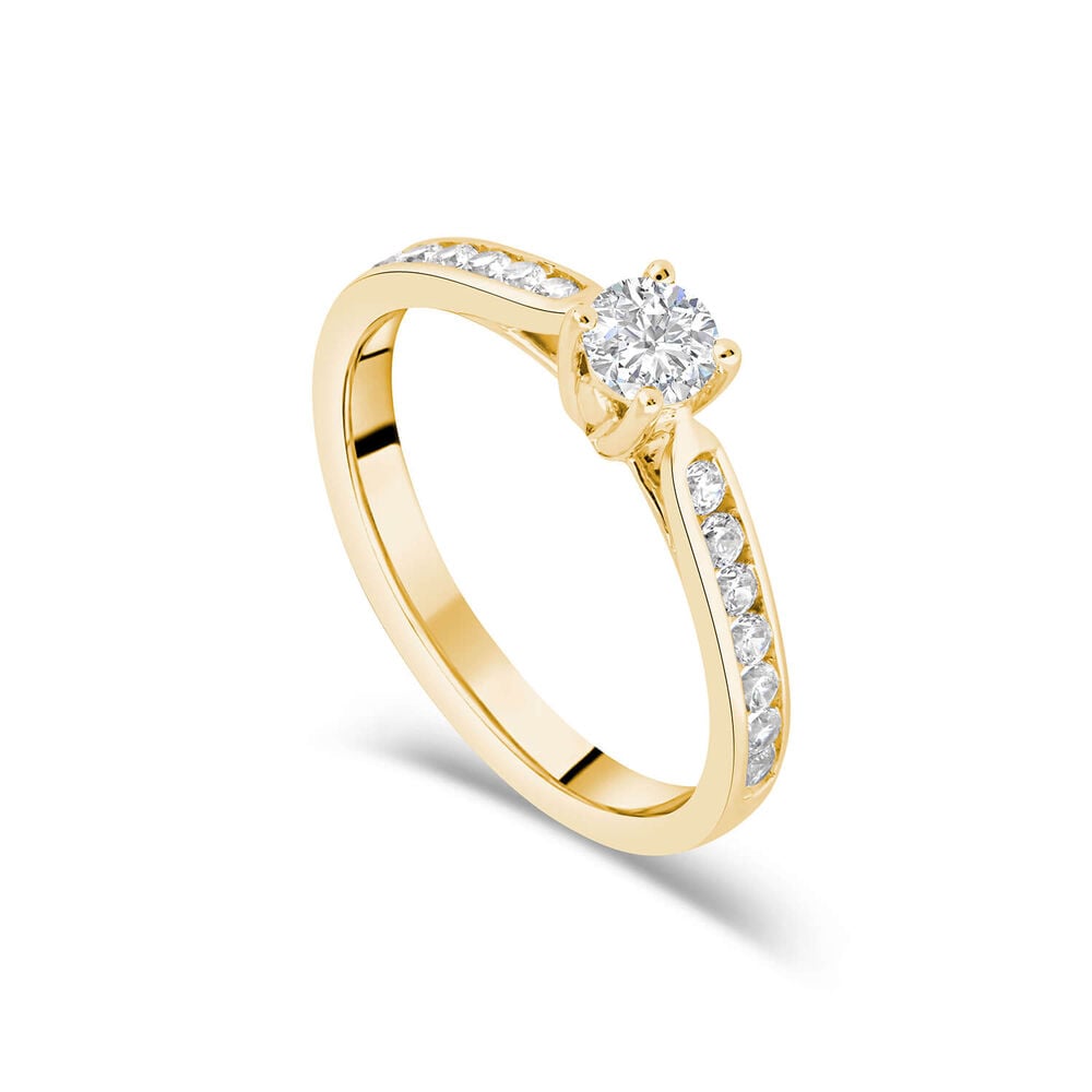 18ct Yellow Gold 0.50ct Diamond Tulip Setting Shoulders Ring image number 0