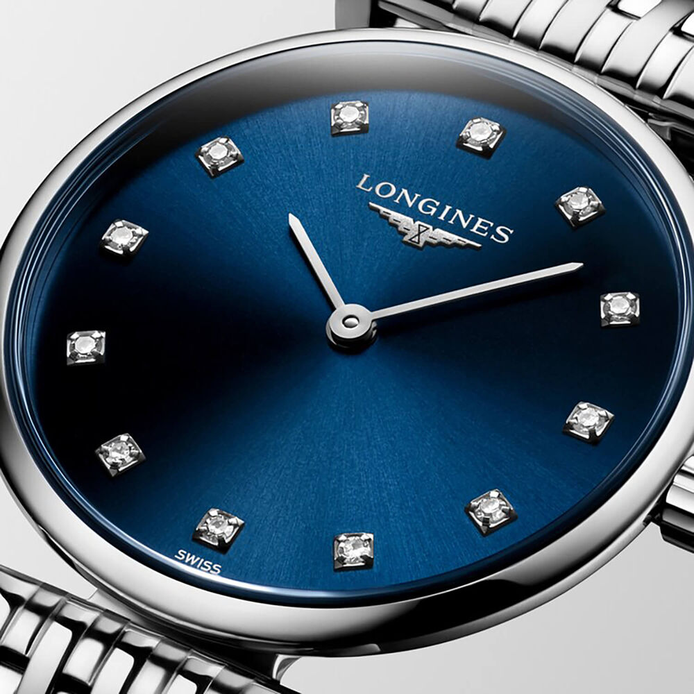 Longines La Grande Classique de Longines 24mm Blue Dial Diamond Dots Steel Bracelet Watch image number 2