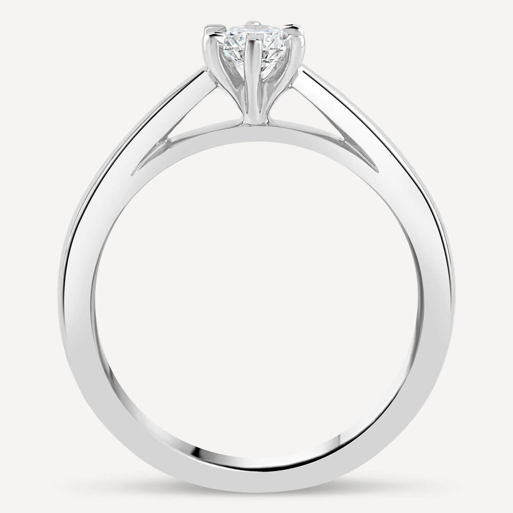 Platinum 0.31ct Round Diamond Six Claw Solitaire Ring image number 3