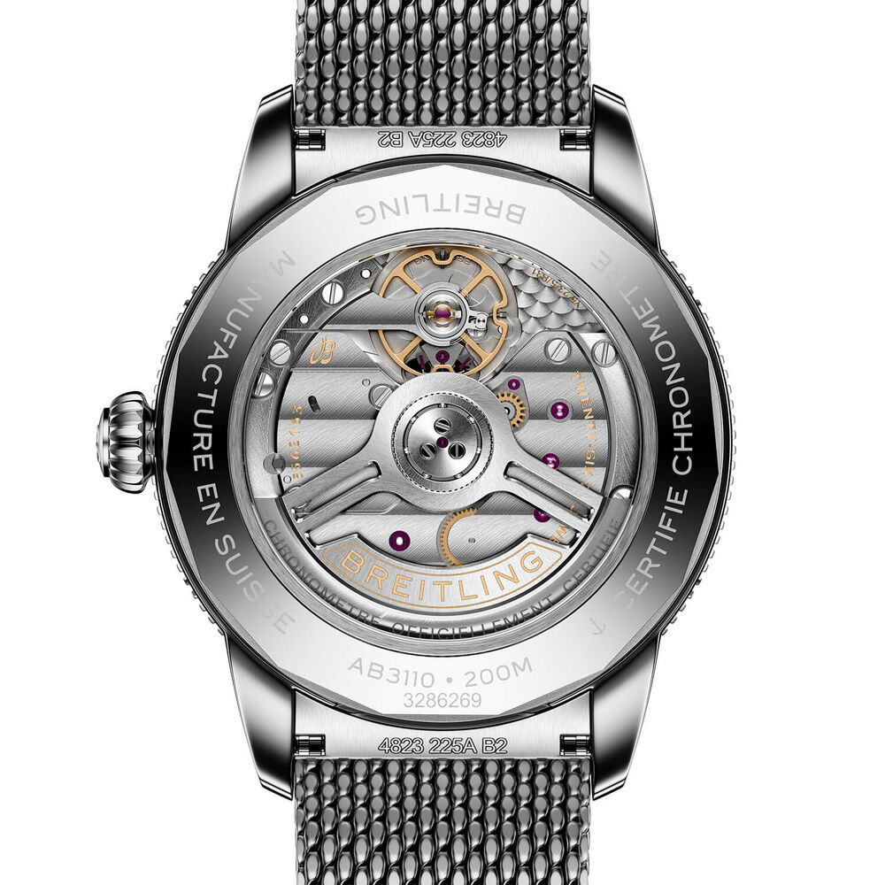 Breitling Superocean Heritage B31 Automatic 40mm Black Dial Mesh Steel Bracelet Watch image number 1