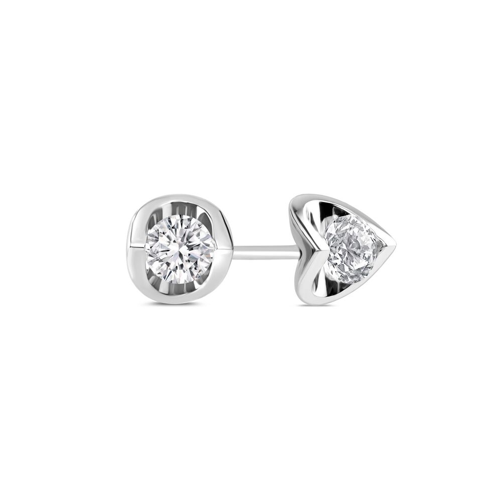 9ct White Gold 0.30ct Diamond Mirror Setting Stud Earrings