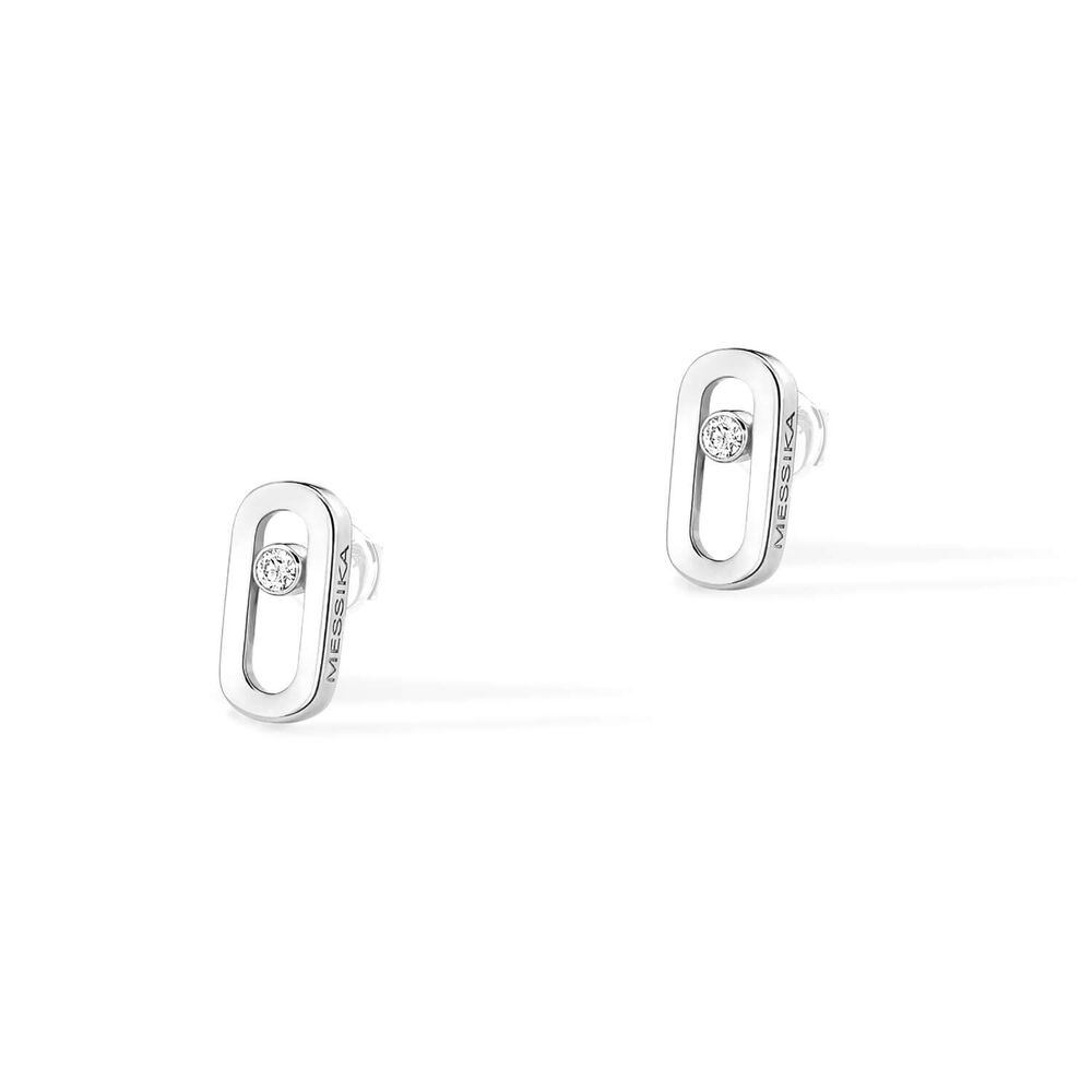 Messika Move Uno 18ct White Gold 0.03ct Diamond Stud Earrings image number 0