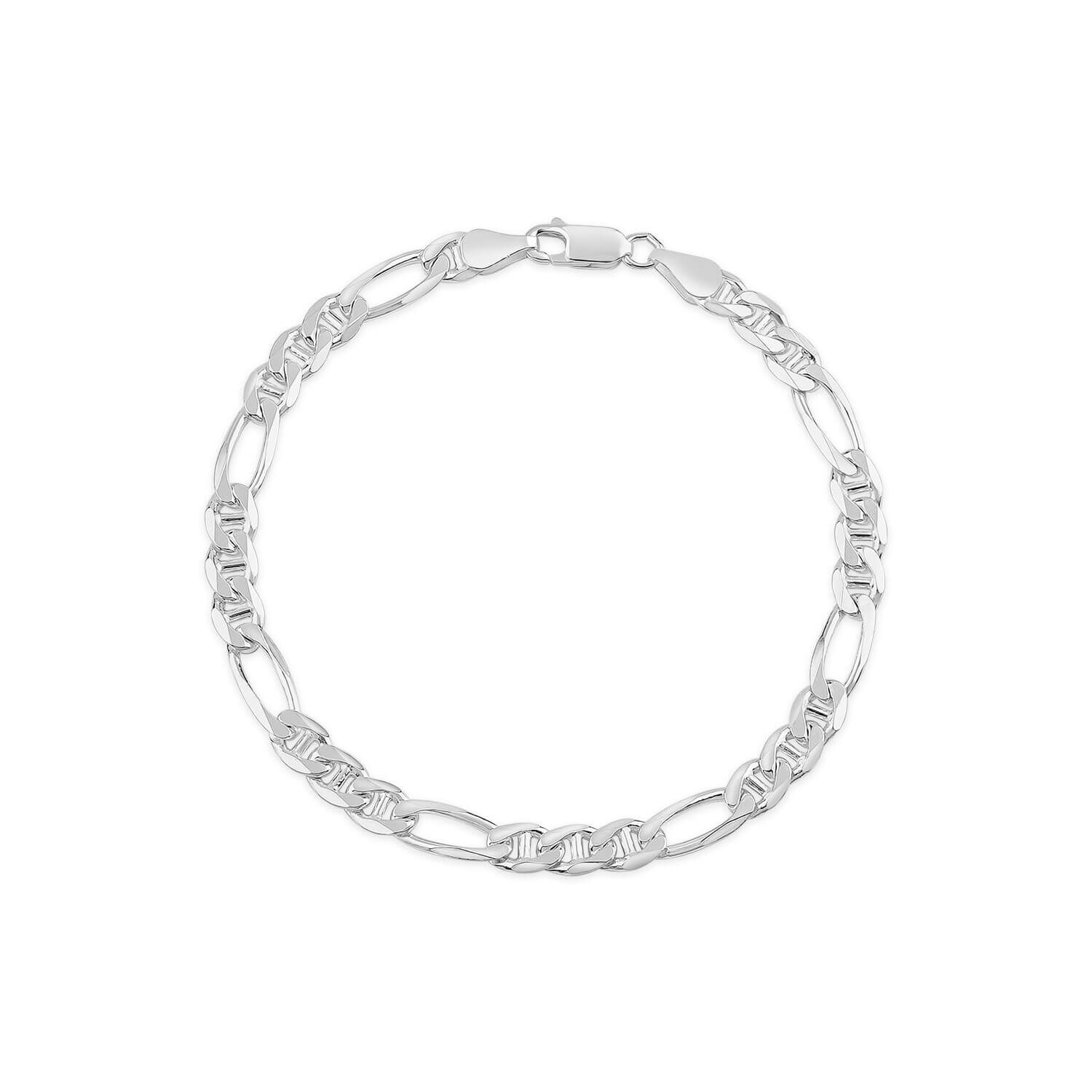 Mens sterling silver figaro bracelet discount
