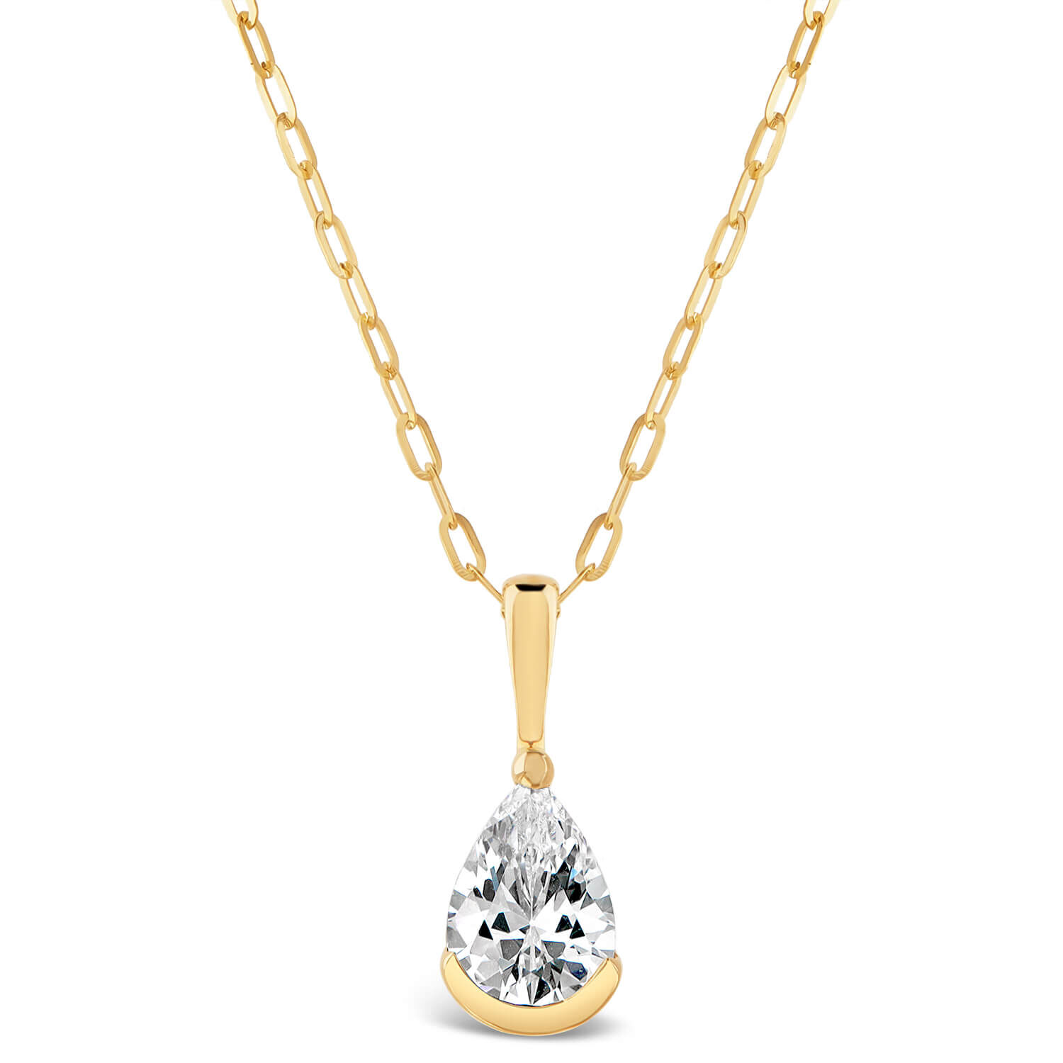 9ct Gold Cubic Zirconia Pendant Chain Included