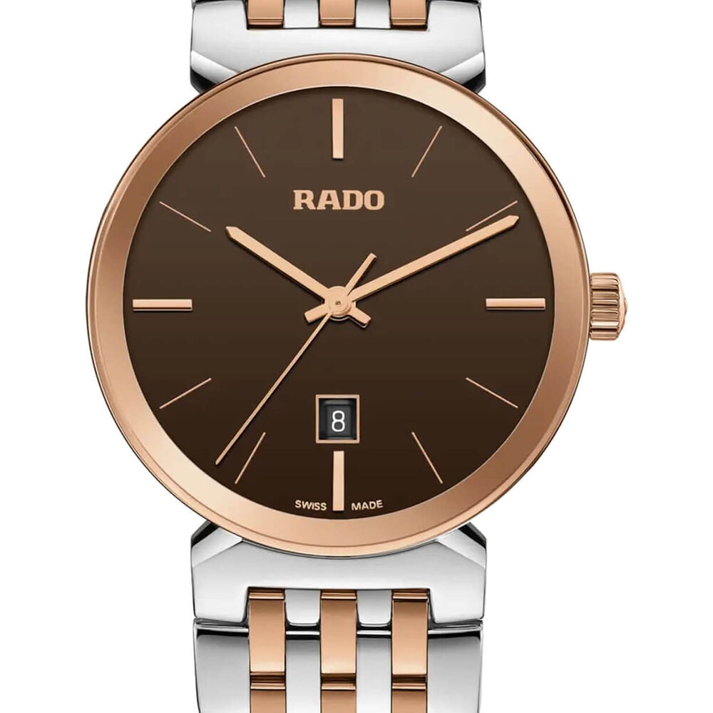 Rado Florence 30mm Brown Dial Steel & Rose Gold Bracelet Watch image number 1